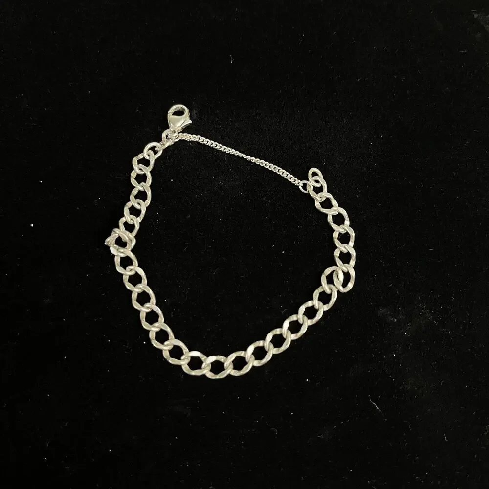 James Avery Sterling Silver Double Curb Charm Bracelet Safety Chain 7